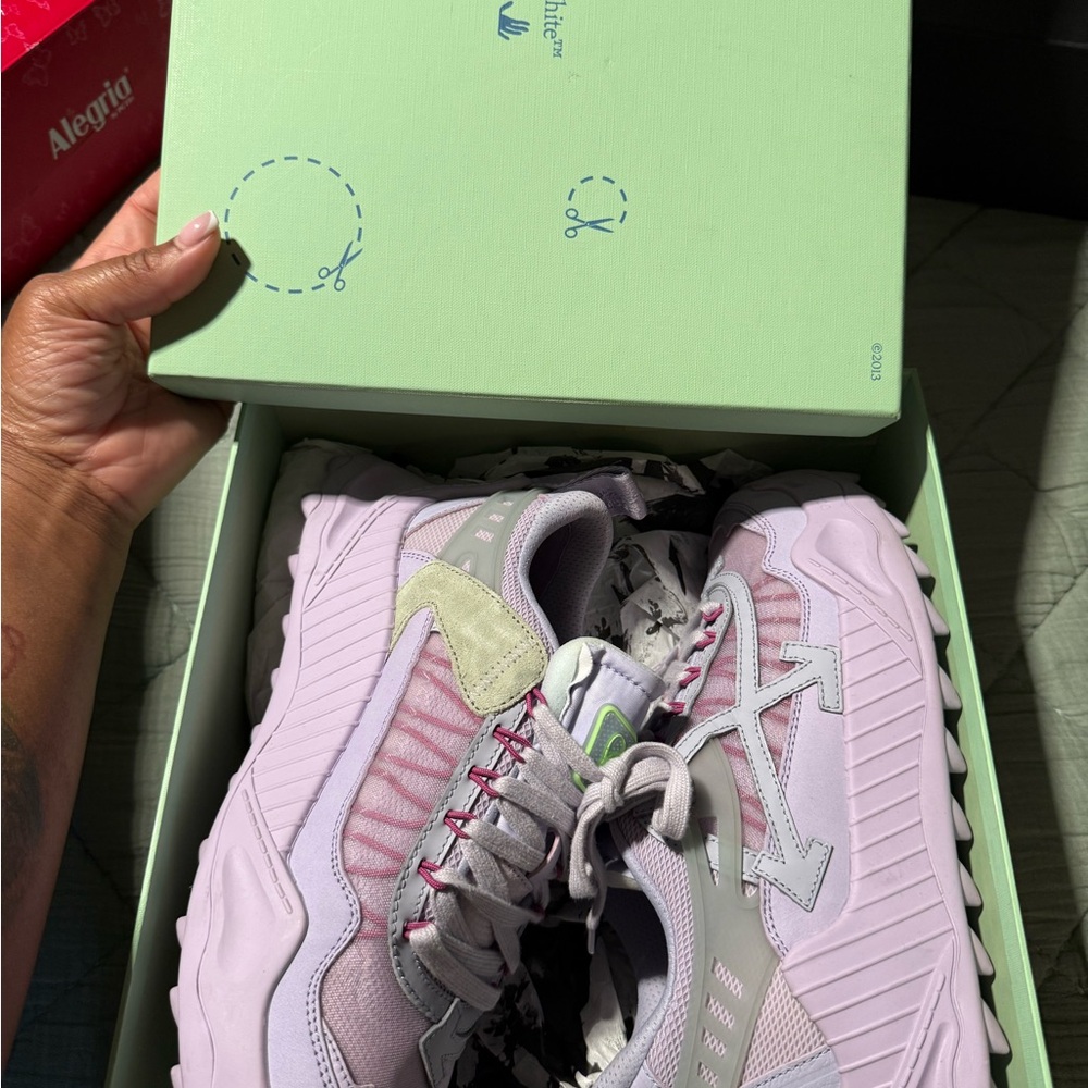Off-White Pink and Gray Sneakers